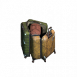 キャリーケースの山（開）