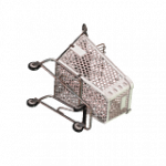 傾いたショッピングカート（白）