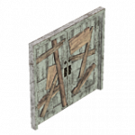 古い住宅用室外ダブルドア（オーク）