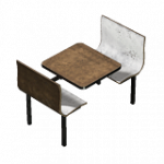 ファーストフードのボックス席（コーナー用、青）