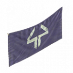 Thick44の旗（紫・壁掛け・上）