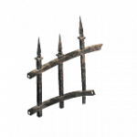 錬鉄製フェンス（スパイク付き・破損・左）