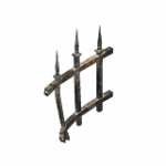 錬鉄製フェンス（スパイク付き・破損・右）