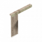 バーチカルブラインド（ライトオーク・上部・オープン・左）